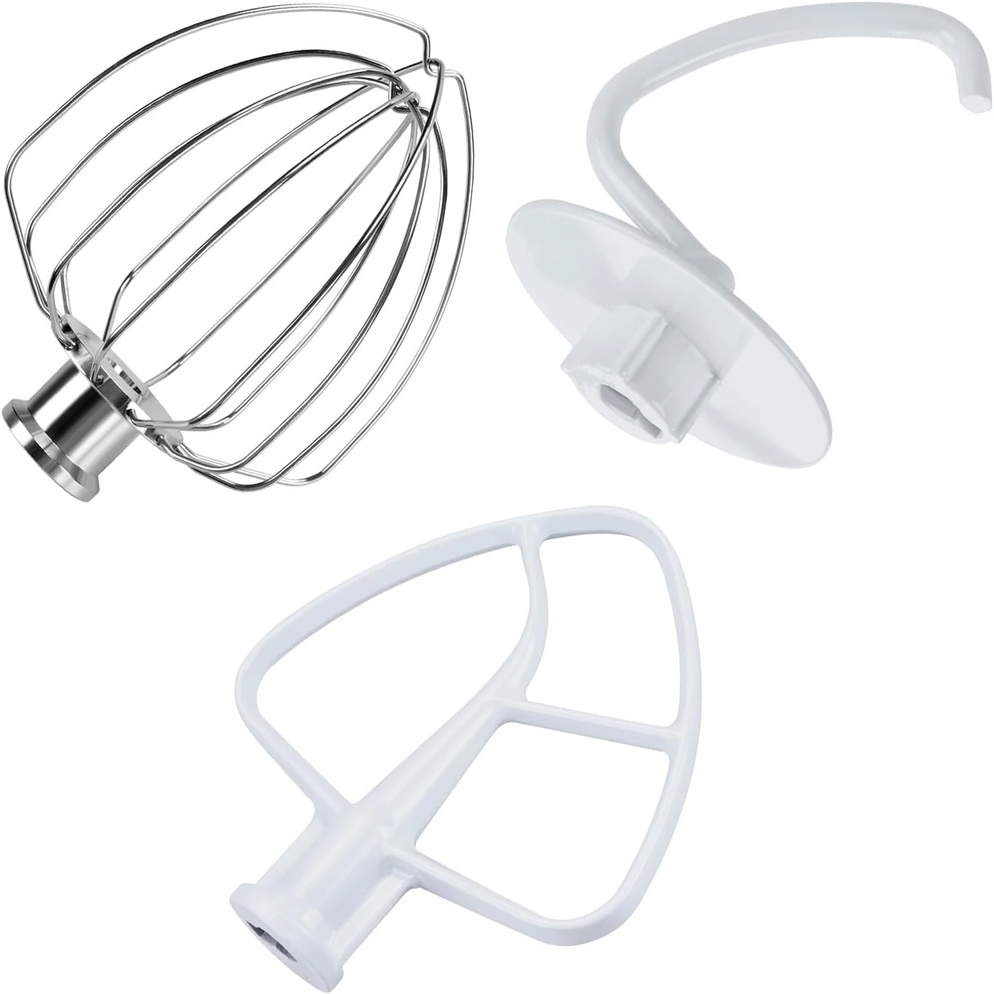 Kit d'accessoires 3 pièces pour batteur KitchenAid 4,5 litres - fouet à 6 fils en aluminium, batteur