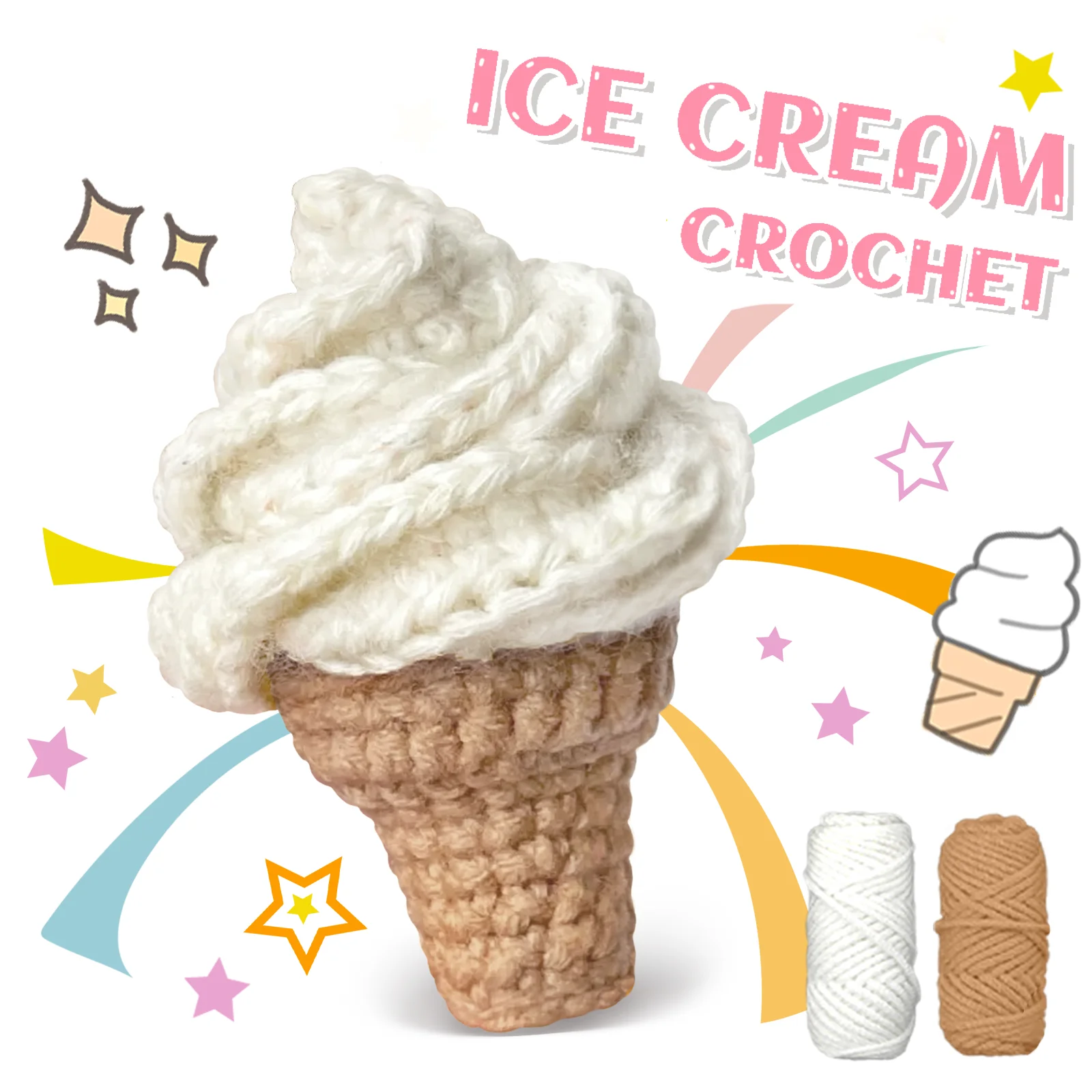 YAMAXIN – Kit de bricolage au Crochet, forme de pain de beignet, crème glacée, Toast, ensemble compl