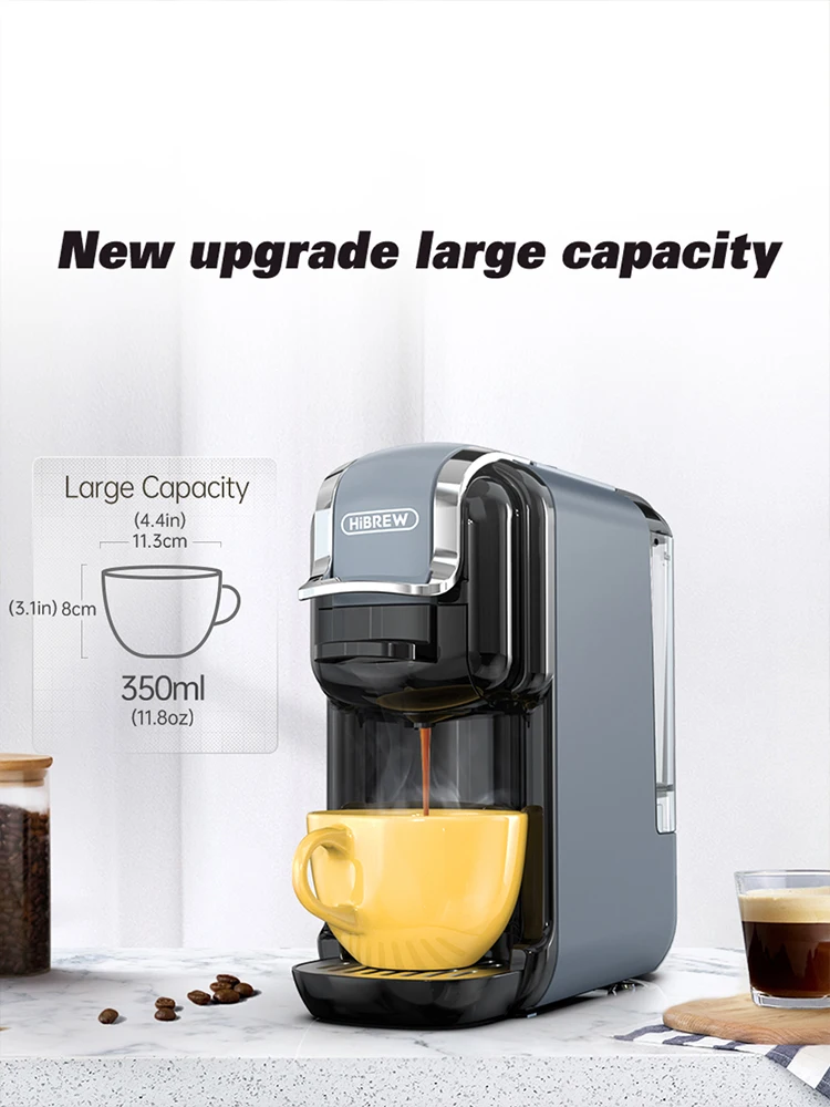 HiBREW Machine à café à capsules multiples, chaud/froid Dolce Gusto lait Nespresso Capsule ESE Pod c