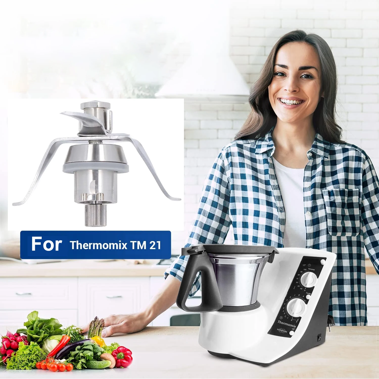 Vorwerk-Lame de rechange pour mélangeur Thermomix TM21, en acier inoxydable trempé, pour centre comm
