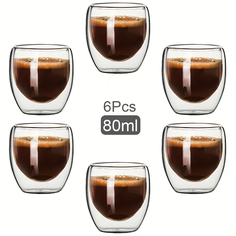 Tasse en verre à Double paroi, isolation thermique, transparente, faite à la main, pour boissons au