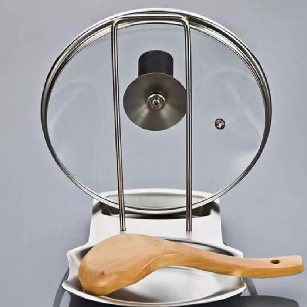 Support de couvercle de casserole en acier inoxydable, étagère de rangement de cuisine pour ustensil