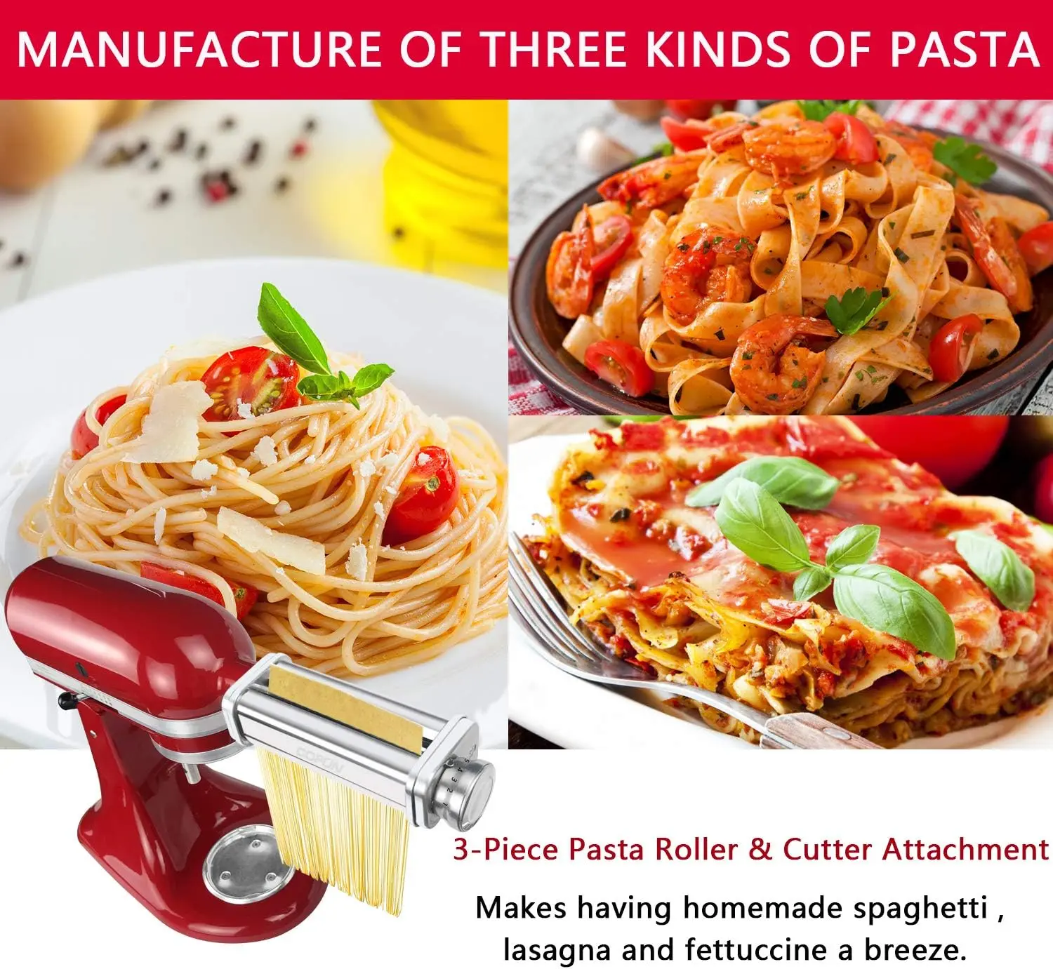 Accessoire de rêve de pâtes pour centre commercial KitchenAid, rouleau de feuille de pâtes, coupe-sp