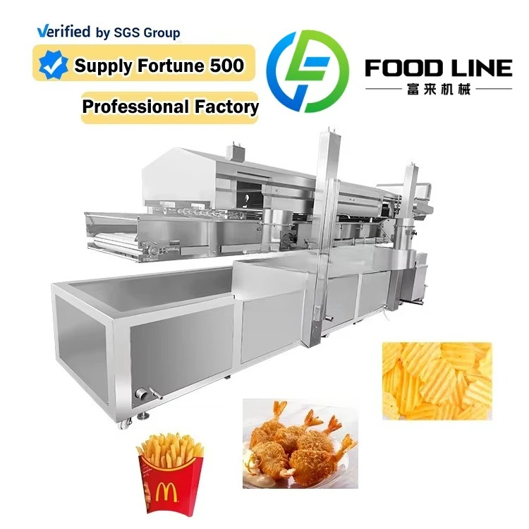 Machine à frire les aliments professionnelle, ligne de friteuse automatique intelligente, équipement
