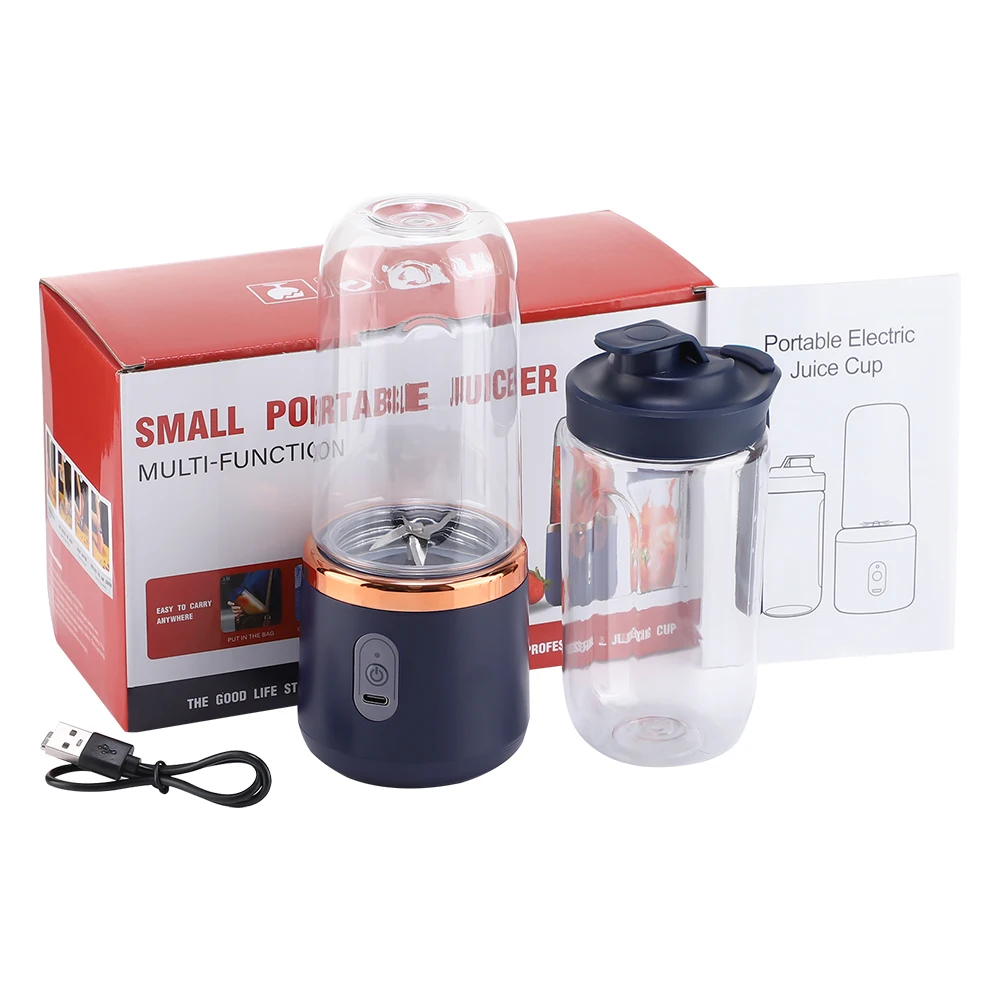 Mixeur Électrique Portable avec 6 Lames, Bouteille Multifonctionnelle pour Jus Frais, Smoothies, Gla