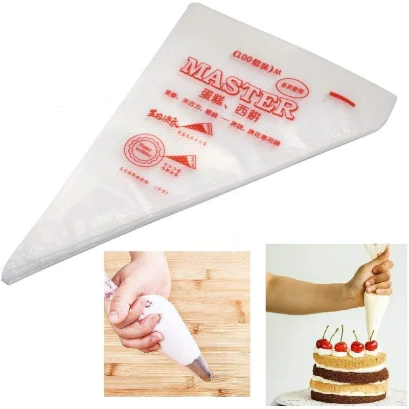 Poche à douille 100 poches à douille en plastique jetables pour gâteaux, sucreries et cupcakes Outil