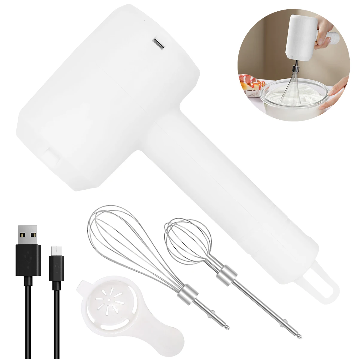 1 pièces fouet électrique agitateur mousseur à lait robot culinaire Portable 3 vitesses fouet gâteau