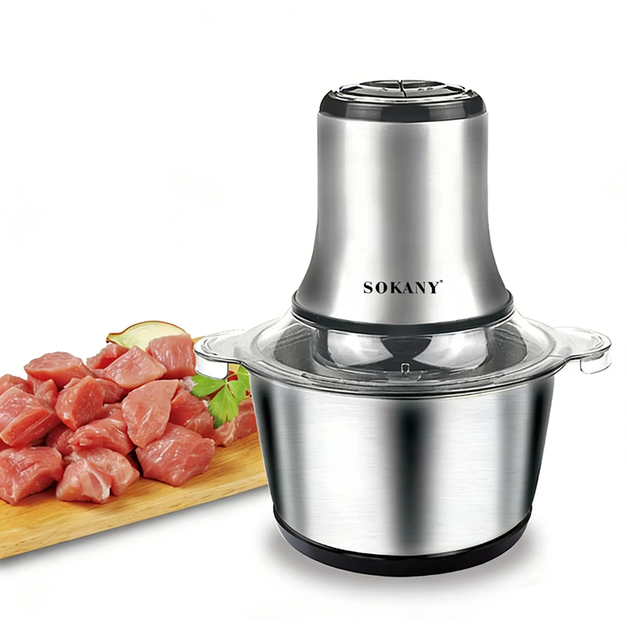 Hachoir à viande électrique multifonction 800W 3L, robot culinaire, broyeur de cuisine en acier inox