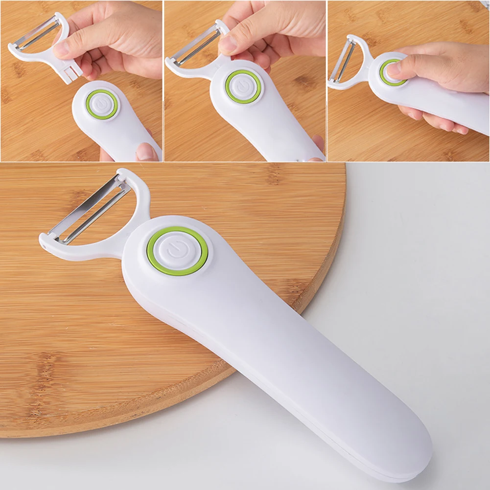 Mini éplucheur électrique avec 3 têtes de coupe, coupe-légumes, aste par USB, sûr, léger pour les po