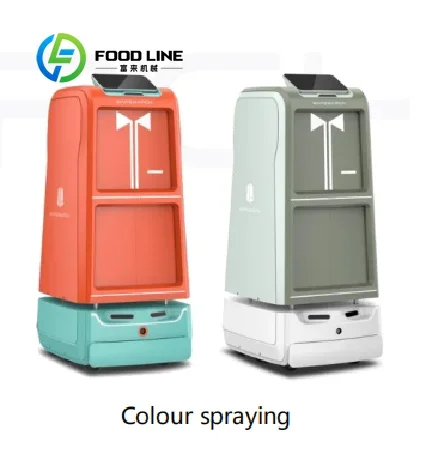 Robot de livraison alimentaire autonome, étanche IP54, navigation à 360°, multi-plateaux, pour la re