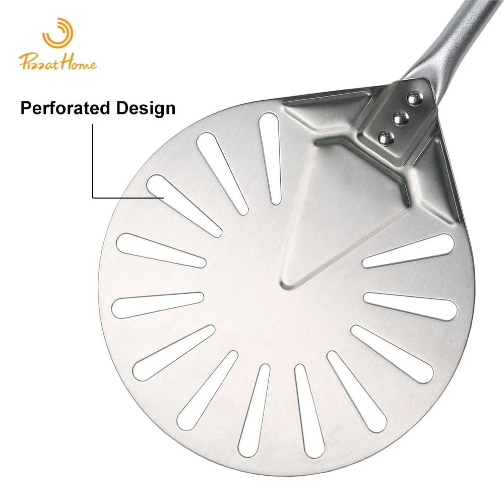 PizzAtHome 56 pouces en acier inoxydable tournant peau ronde Pizza tournant pelle amovible tournant