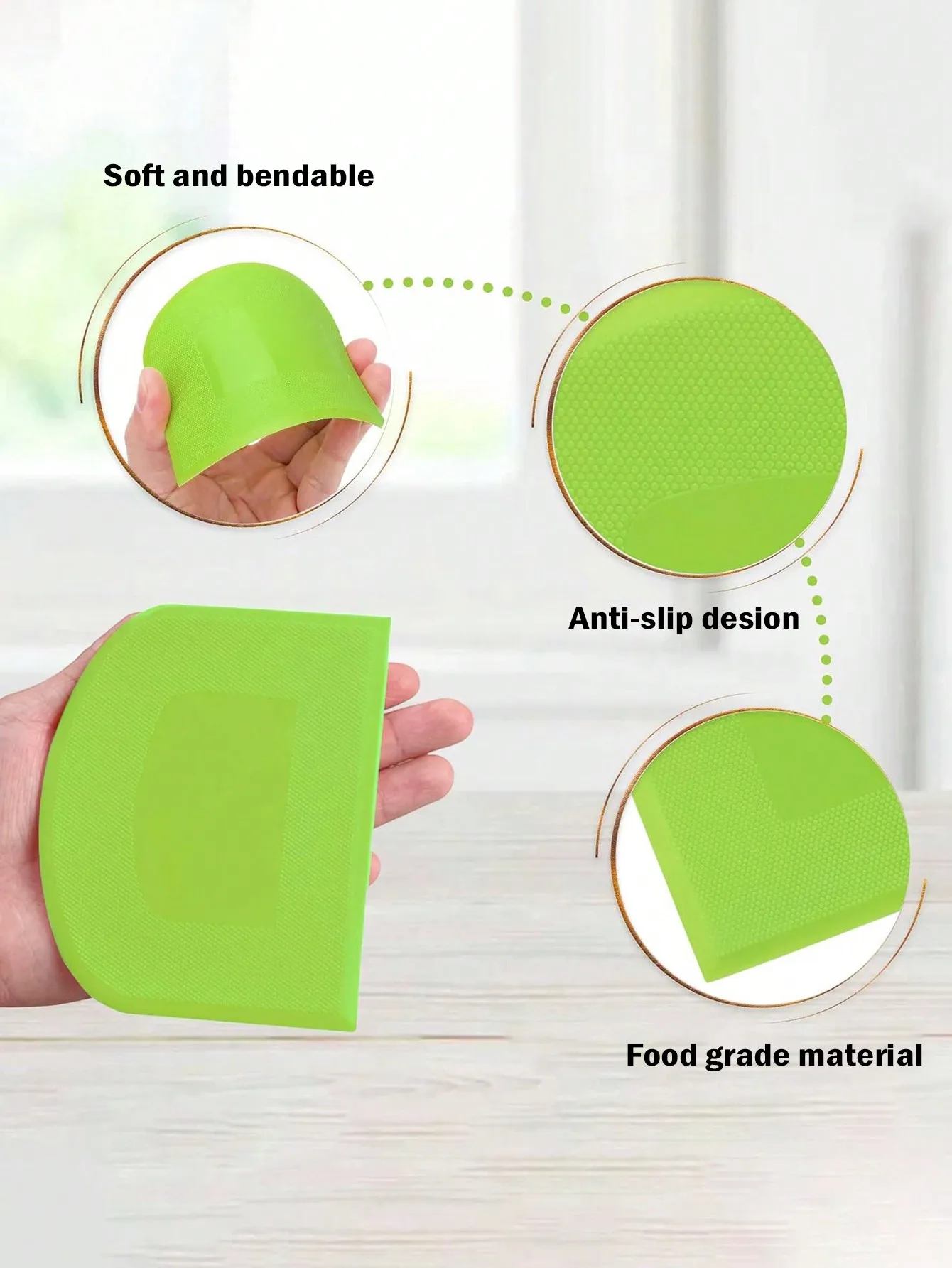 Leeseph 2 pièces bol grattoir à pâte coupe-pâte en plastique sûr aux aliments banc Flexible grattoir