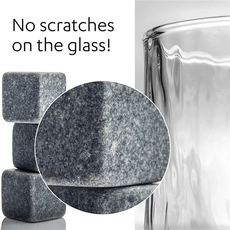 6 pièces pierres à Whisky soufflant glaçon refroidisseur réutilisable Whisky glace pierre Whisky roc