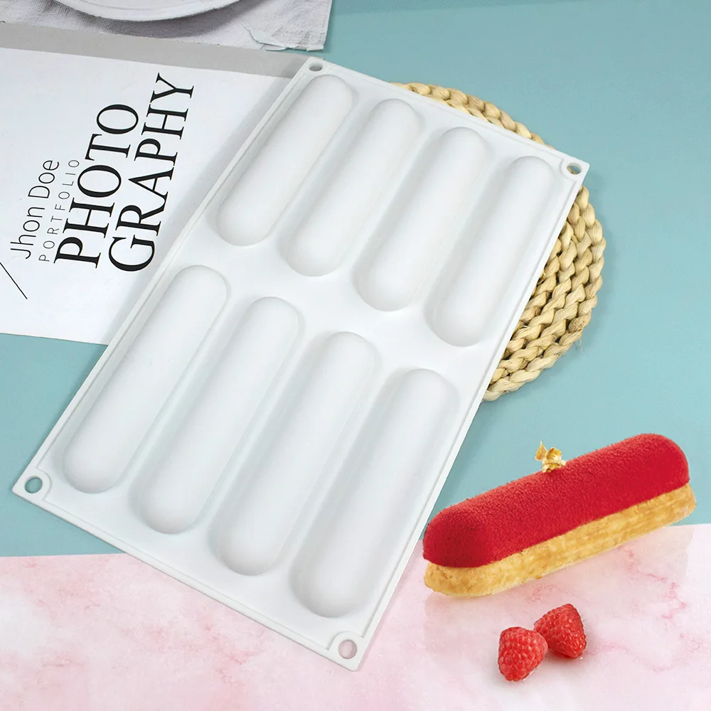 Moule à gâteau en silicone ovale long pour mousse, pâtisseries et desserts, plateau de cuisson DIY p