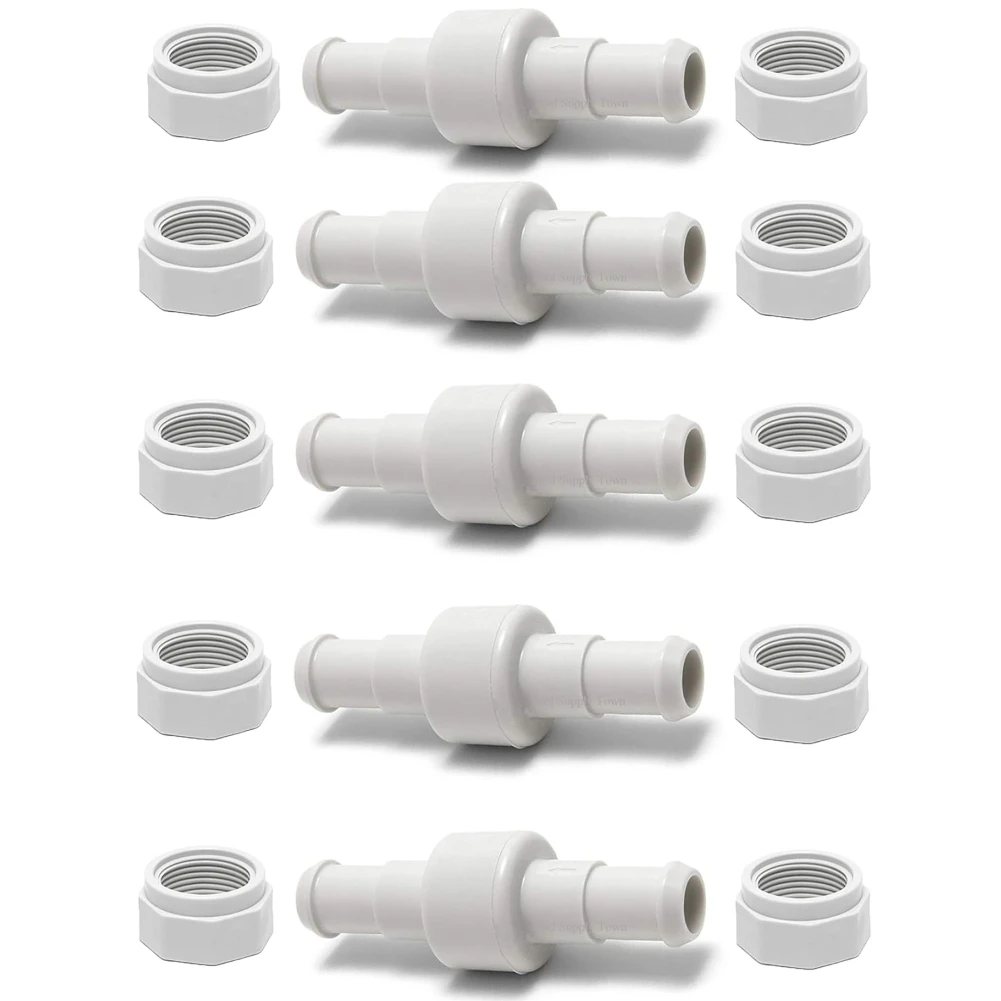 Paquet de 5 tuyaux de nettoyage de piscine pivotants D20 et écrou de tuyau D15 Kit combiné de rempla
