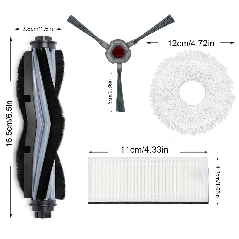 Pour Yeedi Station de vadrouille Robot autonettoyant brosse latérale brosse principale filtre boîte