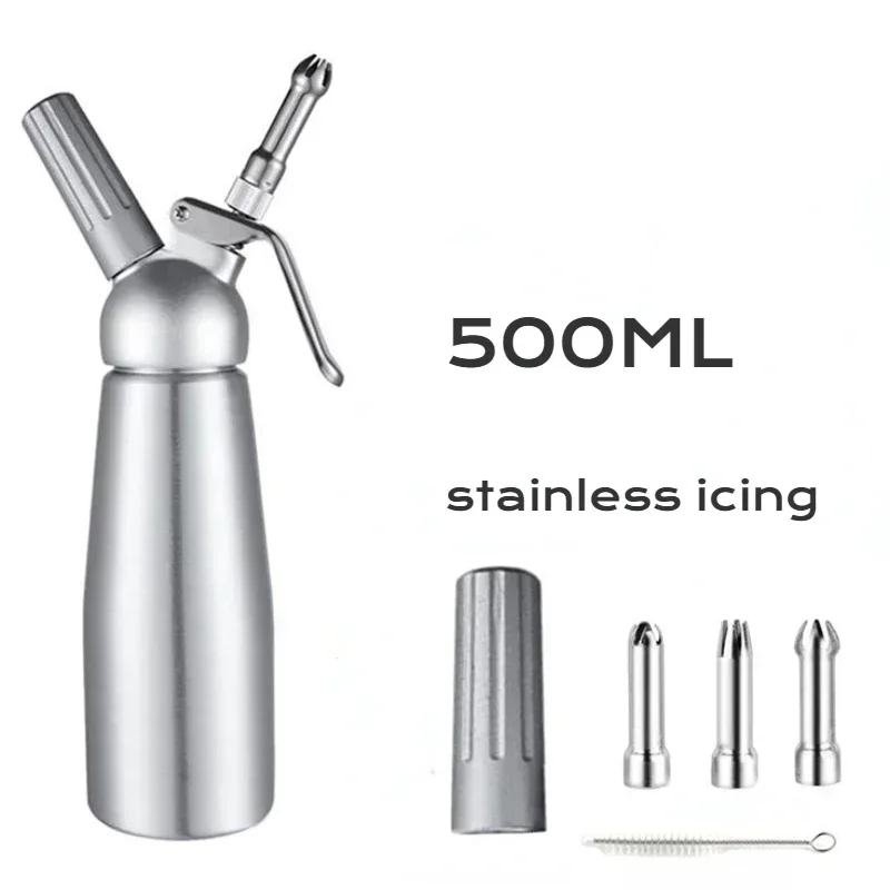 Distributeur de crème fouettée 17oz 34oz, 500 1000ml, pistolet à passepoil pour gâteaux, Siphon, bou