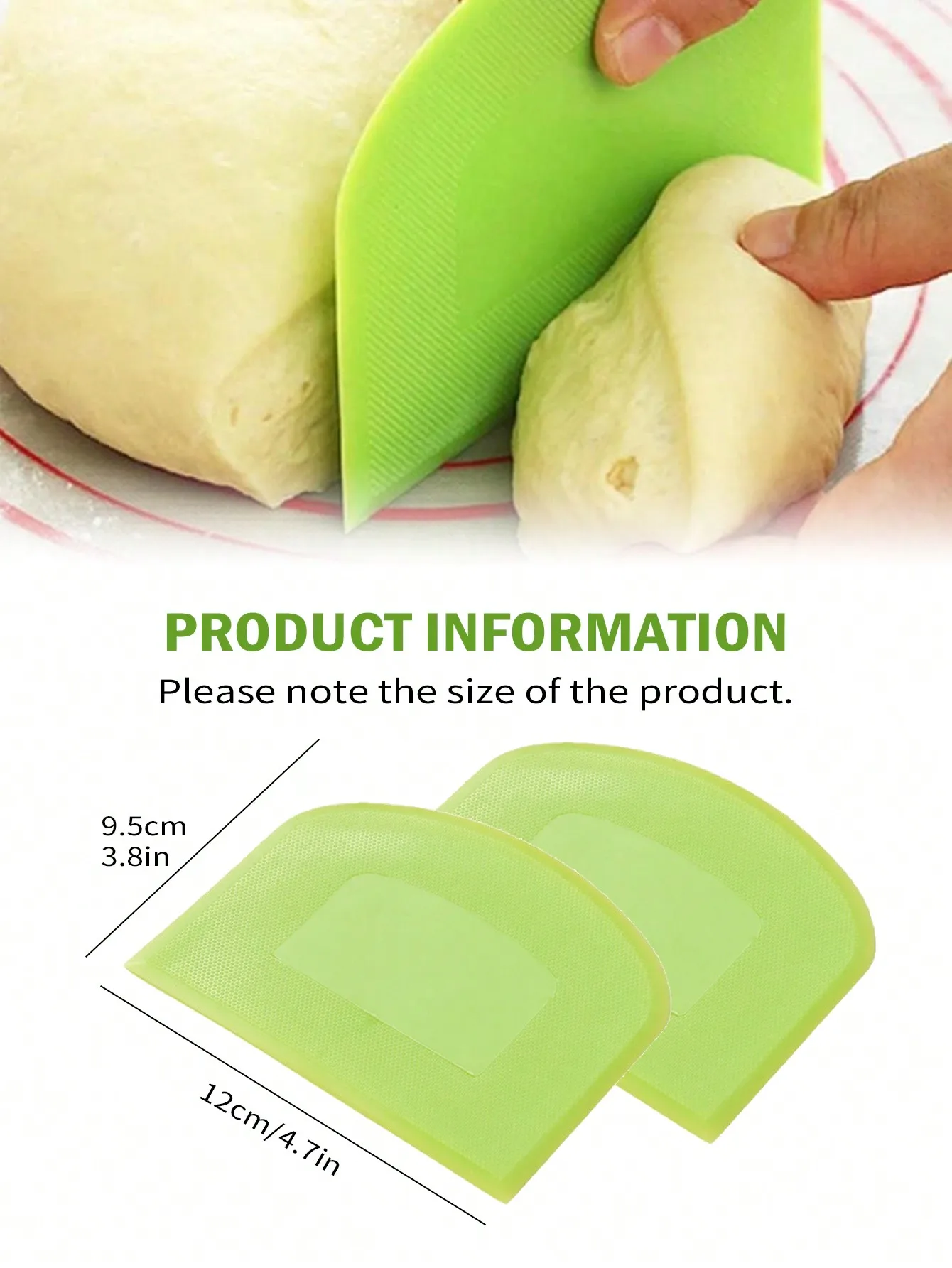 Leeseph 2 pièces bol grattoir à pâte coupe-pâte en plastique sûr aux aliments banc Flexible grattoir