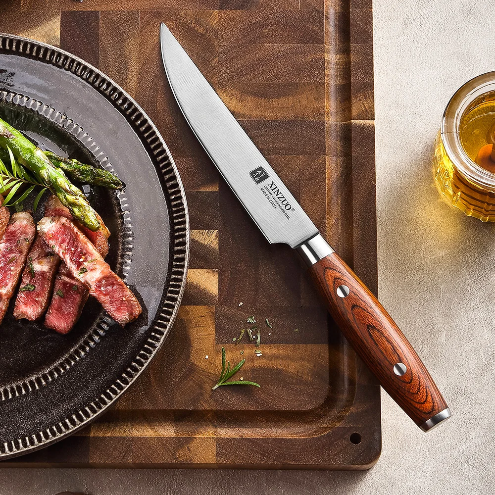 XINZUO Couteau de cuisine professionnel, 5 "Couteau à steak, Rasoir Tranchant, Outils de cuisine, Ma