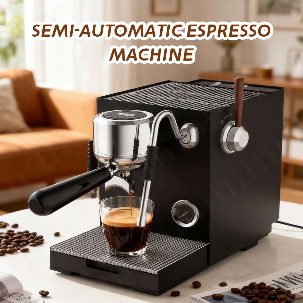 Machine à expresso semi-automatique CAFOVO E120, pompe ULKA 9 bars, système OPV, 3 chaudières avec é