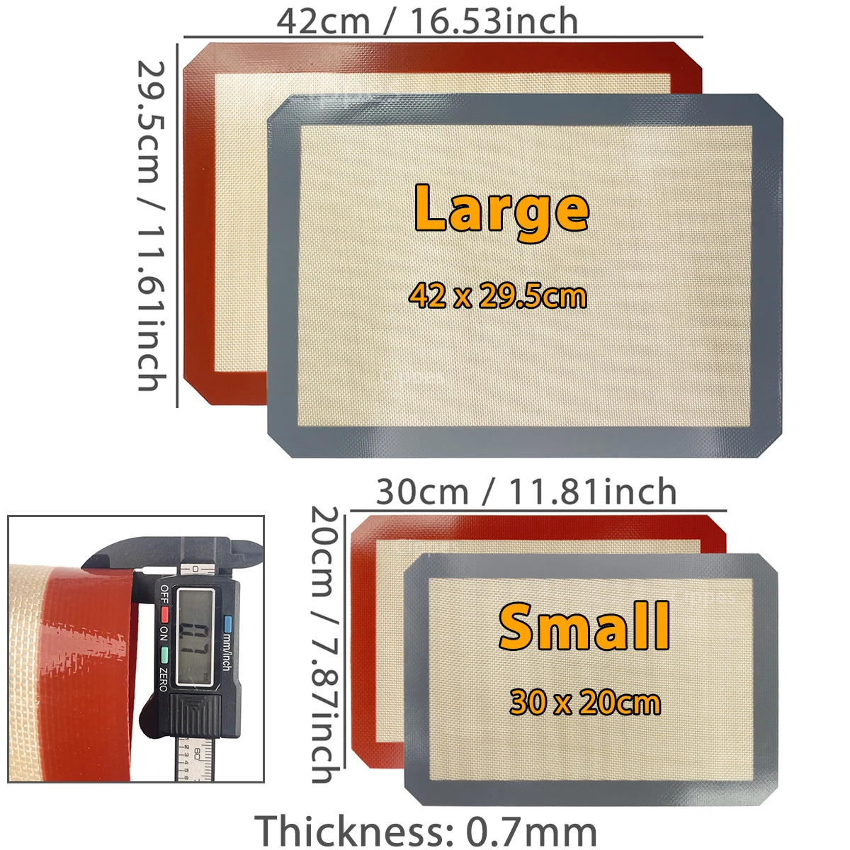 Tapis de cuisson en silicone pour four, feuilles de cuisson, antiadhésif, chaleur, degré, biscuit, m