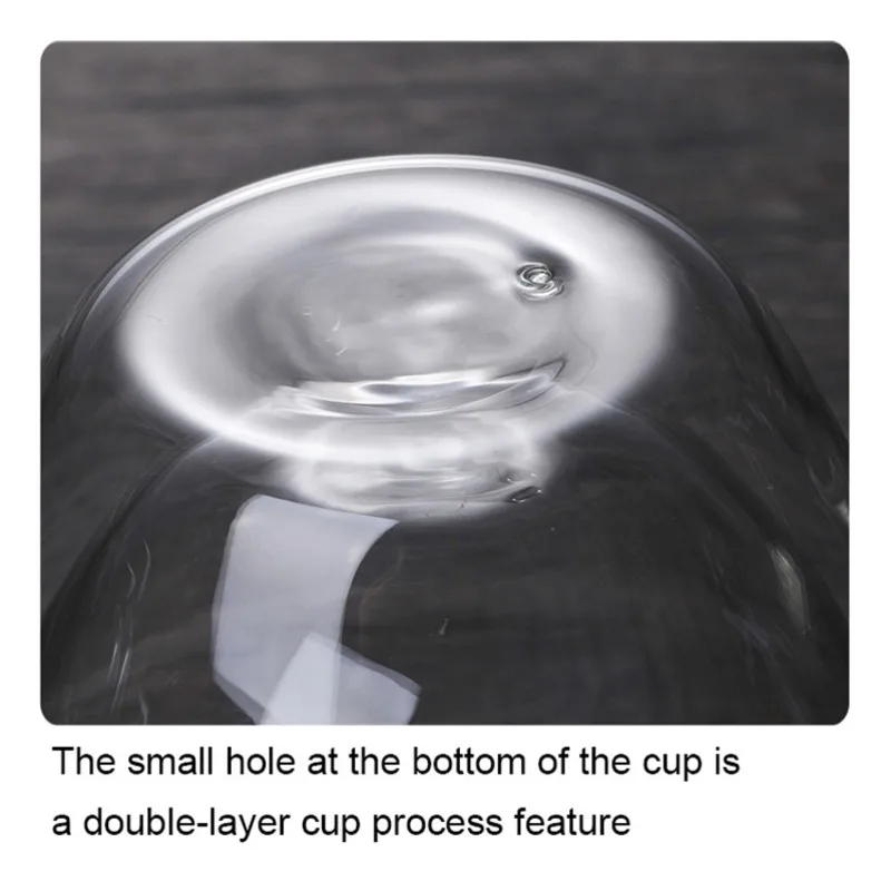 Tasse en verre à Double paroi, isolation thermique, transparente, faite à la main, pour boissons au