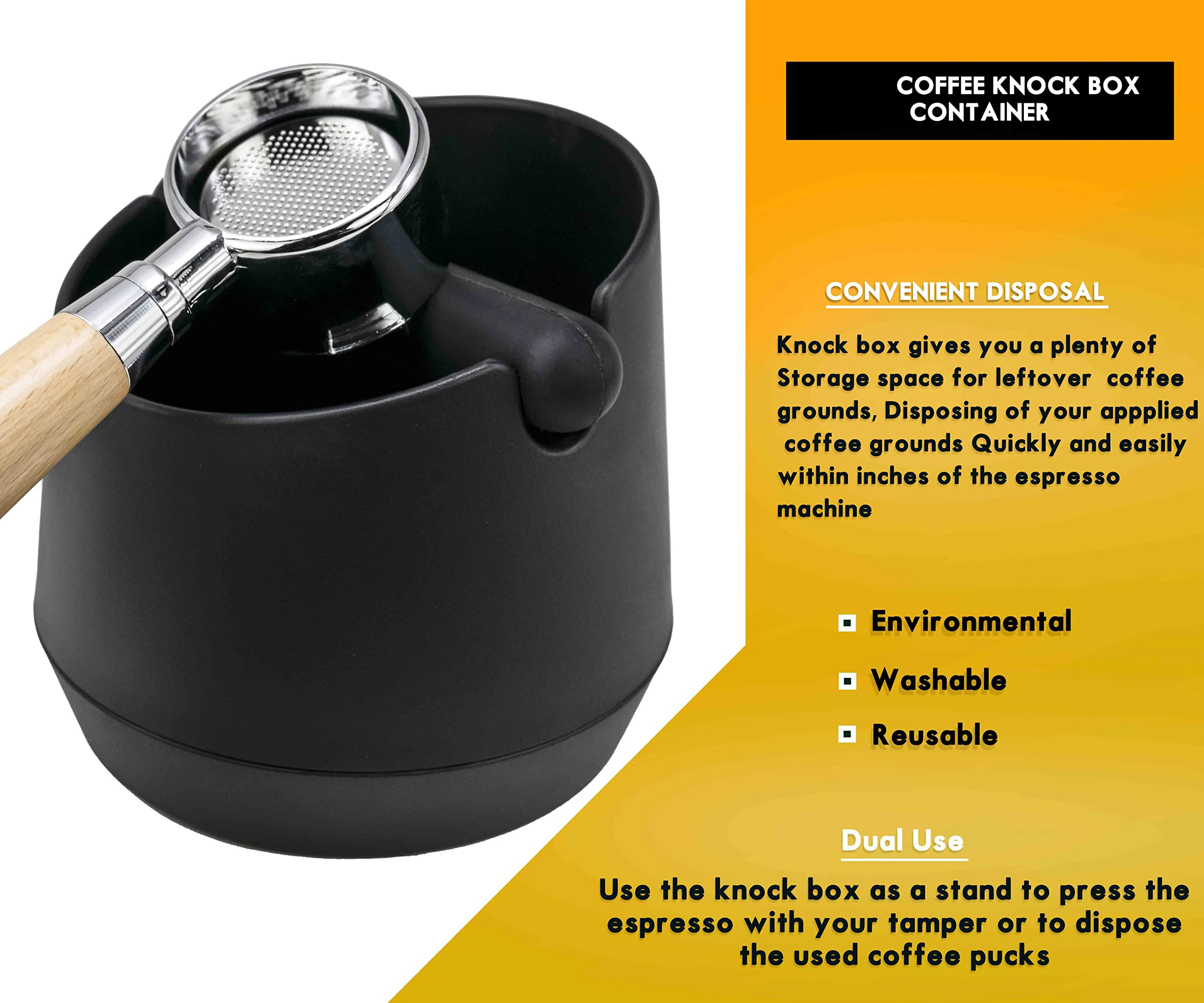 Leeseph-Boîte de Décharge de Résidus de Café, Récipient Non-ALD, Broyage Barista Durable, Boîte de C