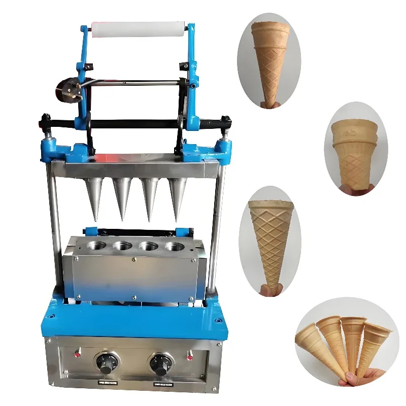 Machine semi-automatique pour mini-cornets de gaufres, à utilisation simple et personnalisable, pour