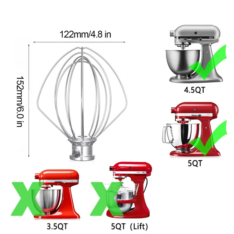 ABUN-2X pour mélangeur Kitchenaid pour Kitchenaid 4,5-5 Qt. Mélangeurs sur socle à tête inclinable K