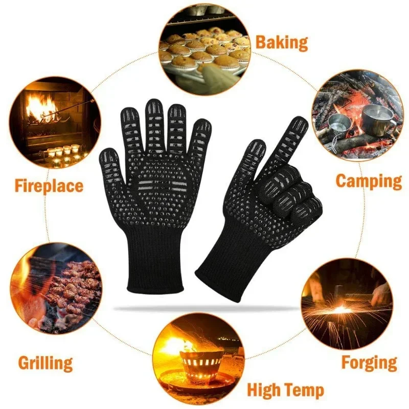 1/2 pièces gants de Barbecue mitaines de four résistantes aux hautes températures 500 800 degrés gan