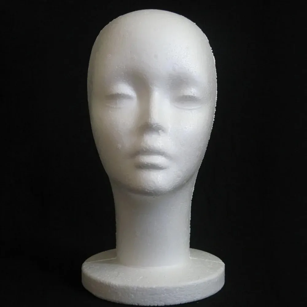 Tête de mannequin en polystyrène pour femme