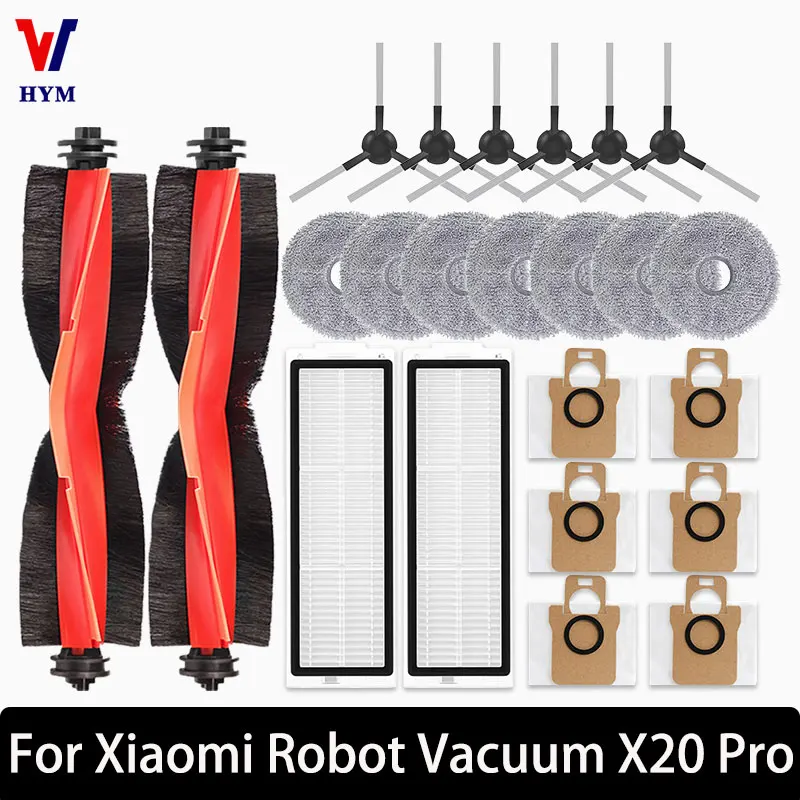 Pièces pour aspirateur Robot Xiaomi X20 Pro / D102GL, accessoires, rouleau principal, brosse latéral