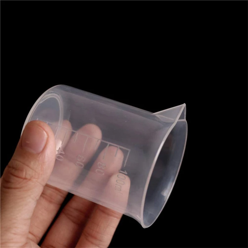 Gobelets de mélange de 100ml, récipient de liquide en plastique, bécher à échelle en résine époxy, g