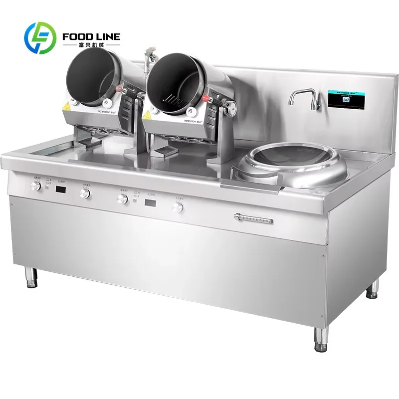 Wok électrique automatique personnalisé pour restaurant, robot de cuisson intelligent pour riz frit,