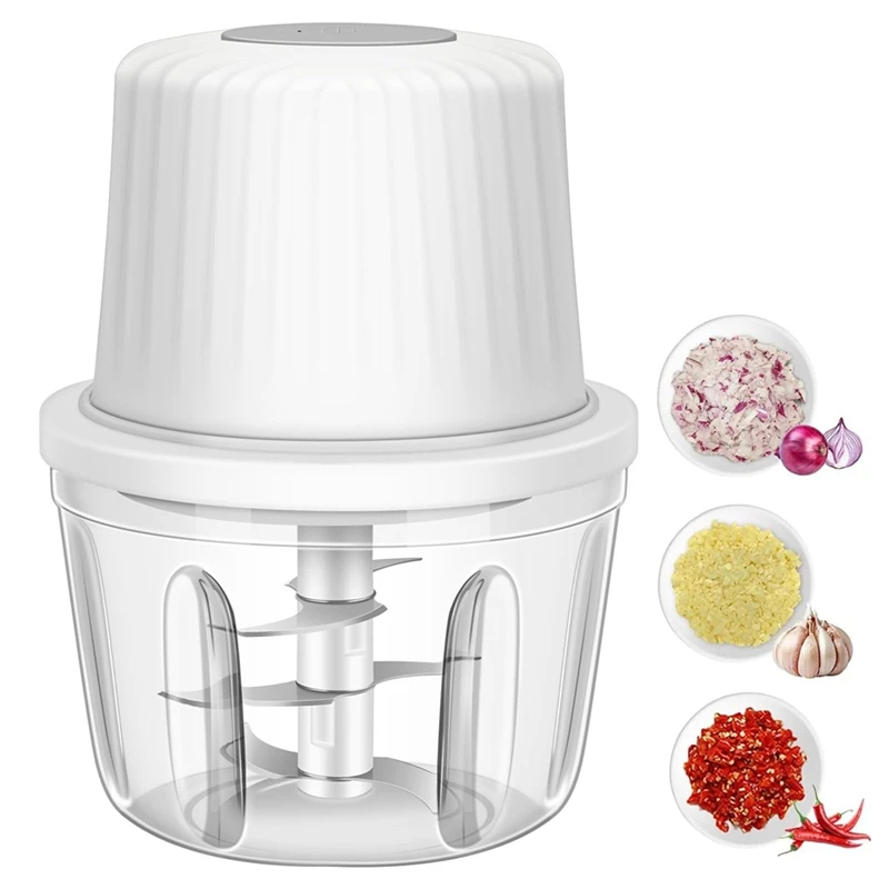 Hachoir à ail électrique 400ML, Mini hachoir à légumes à 6 lames, hachoir à légumes Portable USB, ha