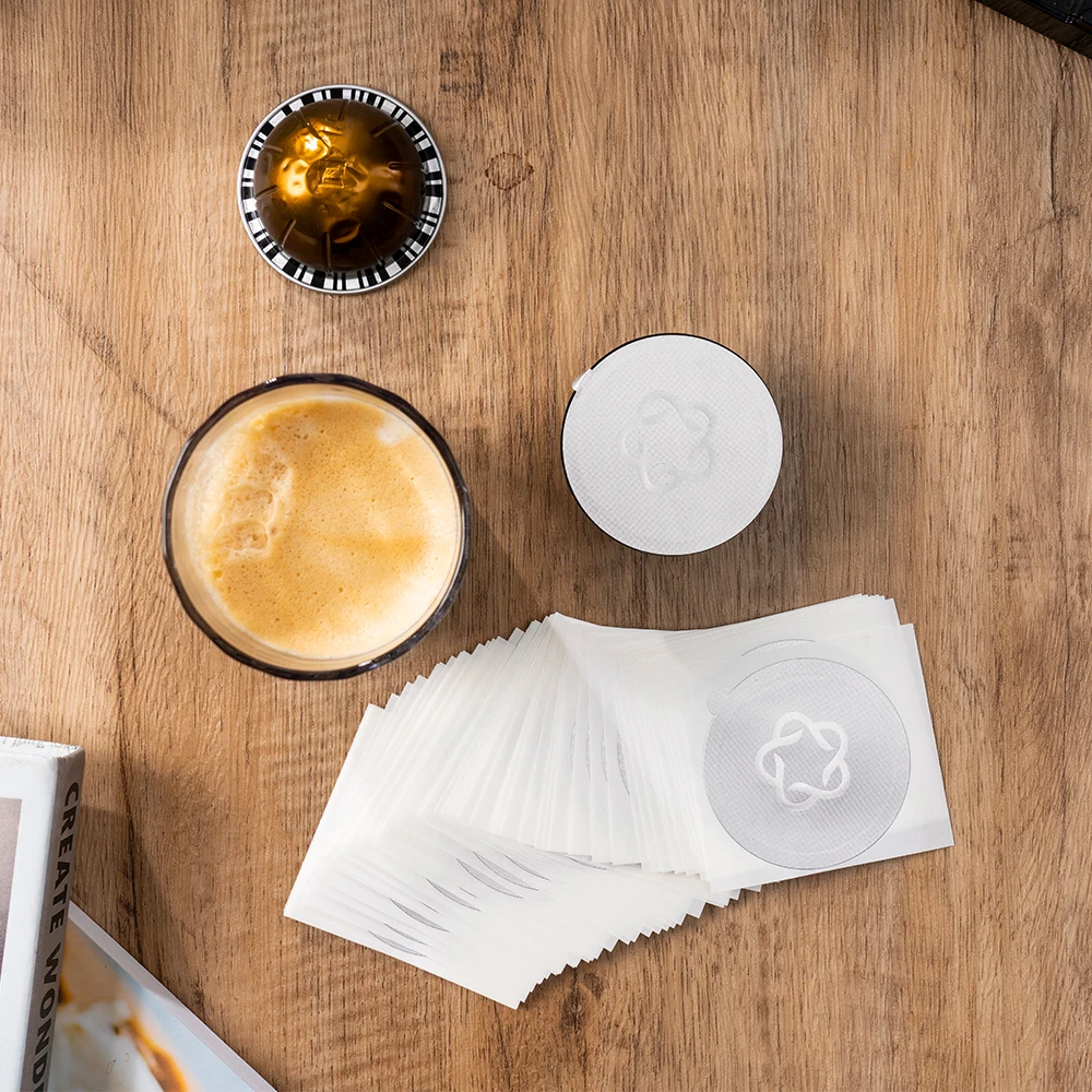 Icafilas jetable Nespresso Vertuo café Capsule joint feuilles d'aluminium crème café filtre couvercl