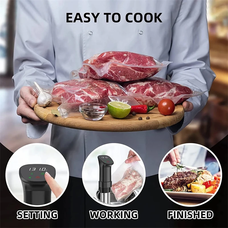 Cuiseur Sous Vide étanche 1800W, circulation par Immersion, cuisson précise avec affichage numérique