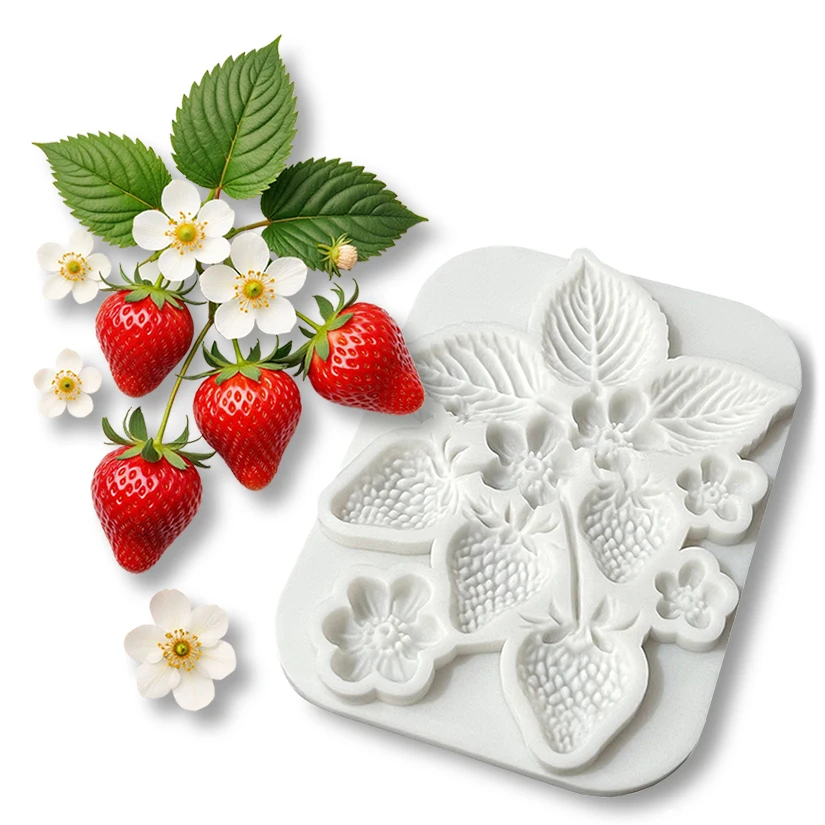 Moule de cuisson de gâteau en Silicone, fraise, Cupcake au chocolat, outils en résine, outils de déc