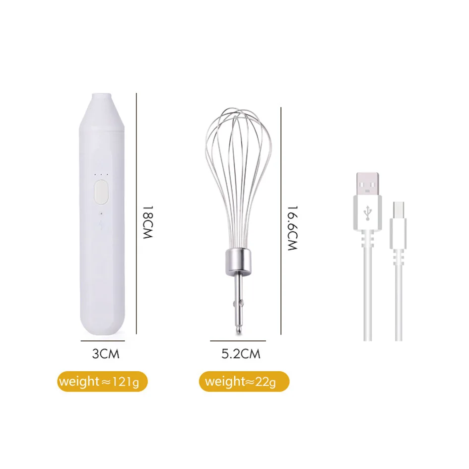 Système de fouet multi-usage sans fil | Mélangeur à main compact avec mousseur à lait et agitation