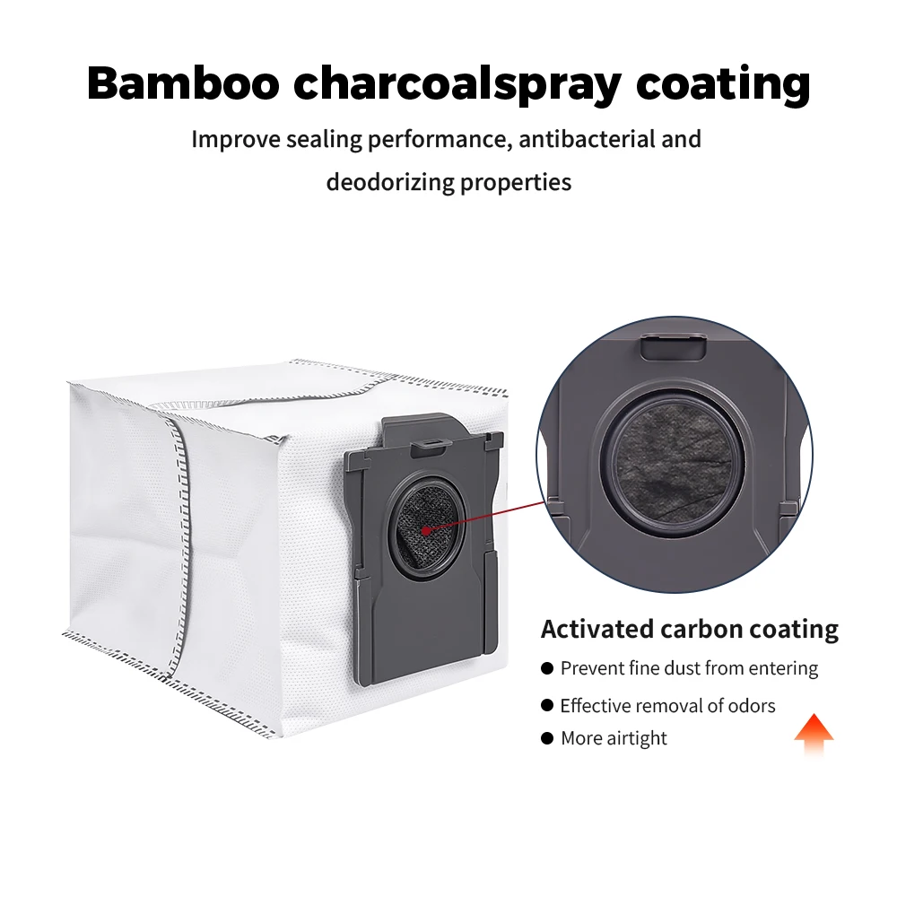 Sacs à poussière et chiffons de nettoyage pour aspirateurs Dreame X30/X40/X50 Ultra S10/S30 Pro Ultr