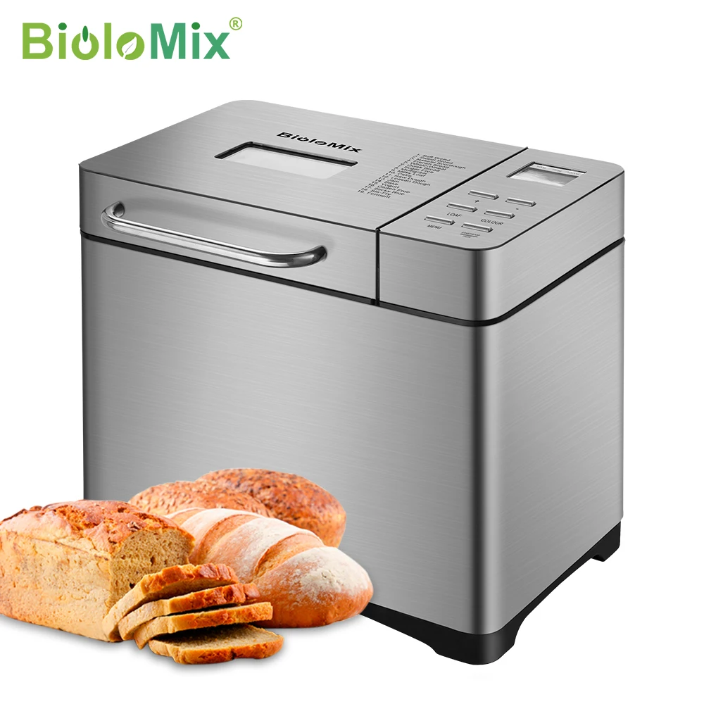 Biolomix – Machine à pain automatique en acier inoxydable, 1KG, 19 en 1, 650W, Machine à pain Progra