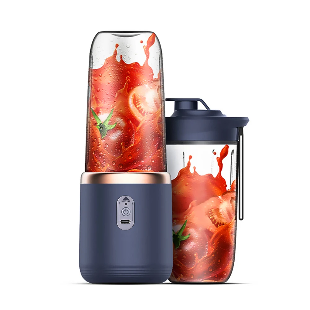 Presse-agrumes électrique à 6 lames, avec 2 tasses, pour voyage, mélangeur de presse-agrumes Portabl