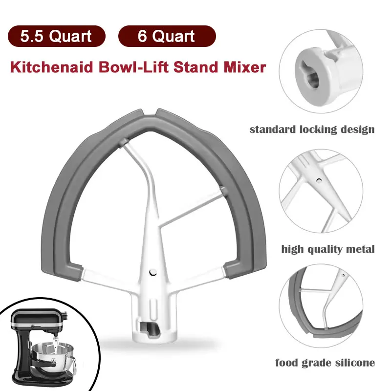 Batteur à bord flexible pour batteur sur socle Kitchenaid 5,5/6 litres, fixation des mélangeurs Kitc