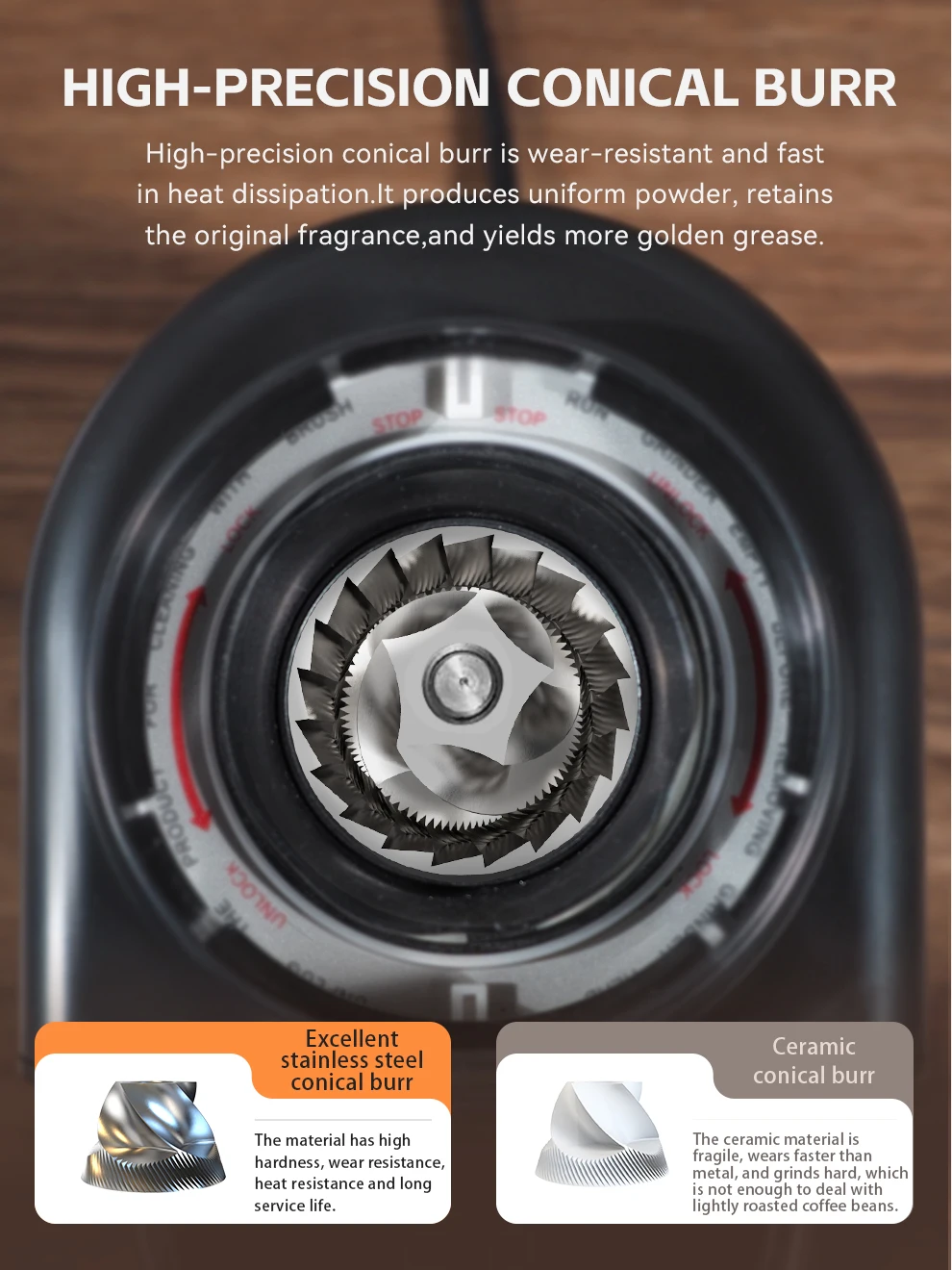 HiBREW moulin à café électrique automatique avec 31 vitesses pour expresso café américain verser sur