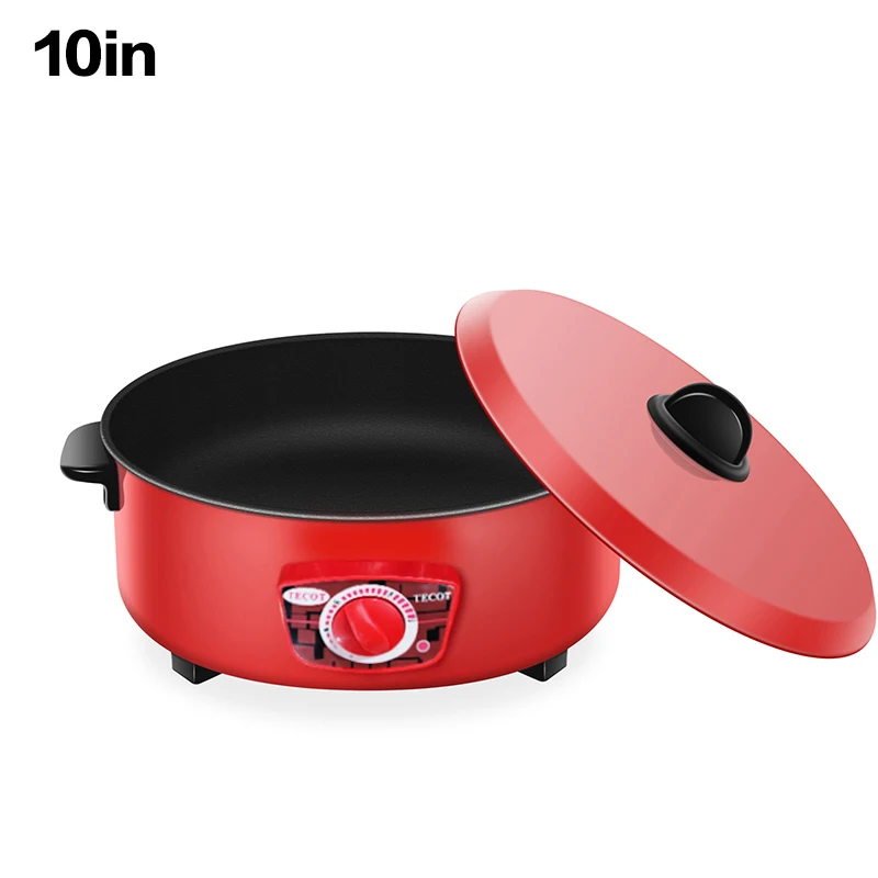 Pot électrique multicouche rouge 2,4 l/4l, 1 à 2 personnes, poêle antiadhésive domestique, cuiseur à