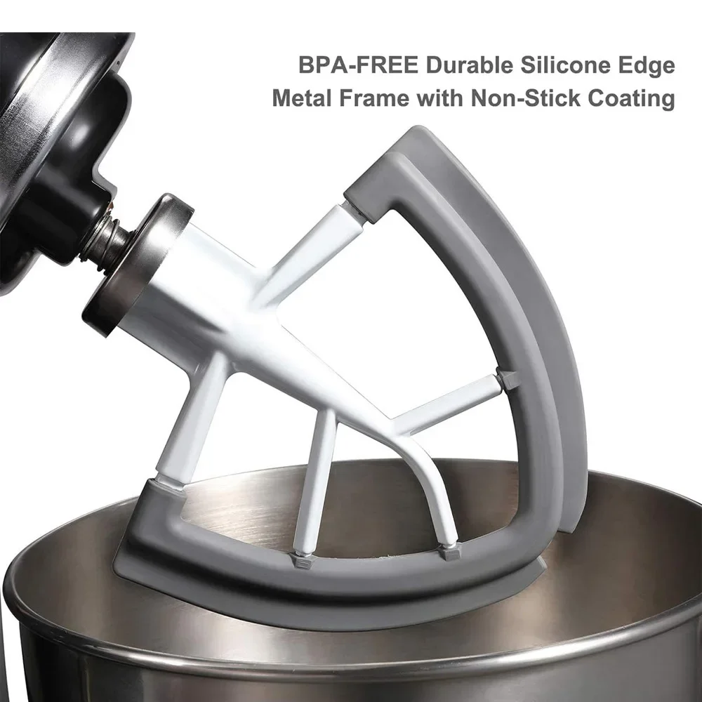 Batteur à bord flexible pour mélangeur KitchenAid 4,5-5 QT, accessoires de mélangeur sur socle à têt