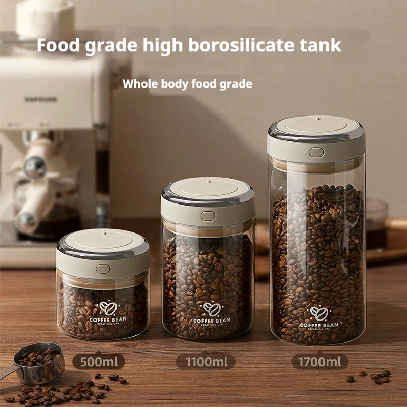 Pot scellé sous vide de grains de café de qualité alimentaire avec traqueur de date et conteneurs de