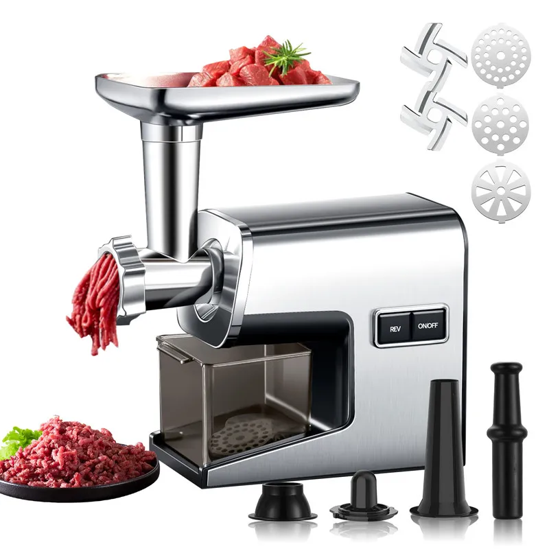 Hachoir à viande électrique professionnel – Hachoir et poussoir à saucisses en acier inoxydable pour