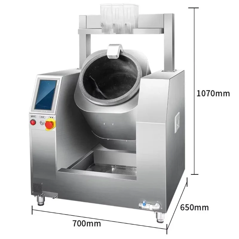 Robot de cuisson commercial à tambour en acier inoxydable de grande taille, alimentation automatique