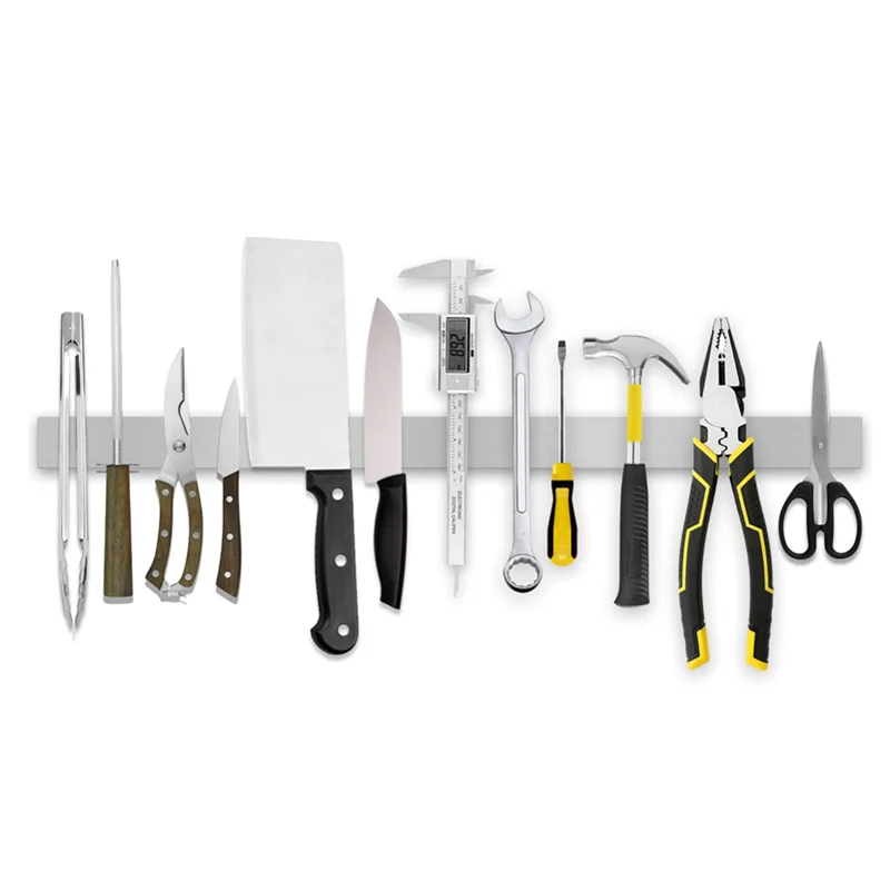 Support de couteaux en acier inoxydable, organisateur de bande, porte-couteau magnétique puissant, s